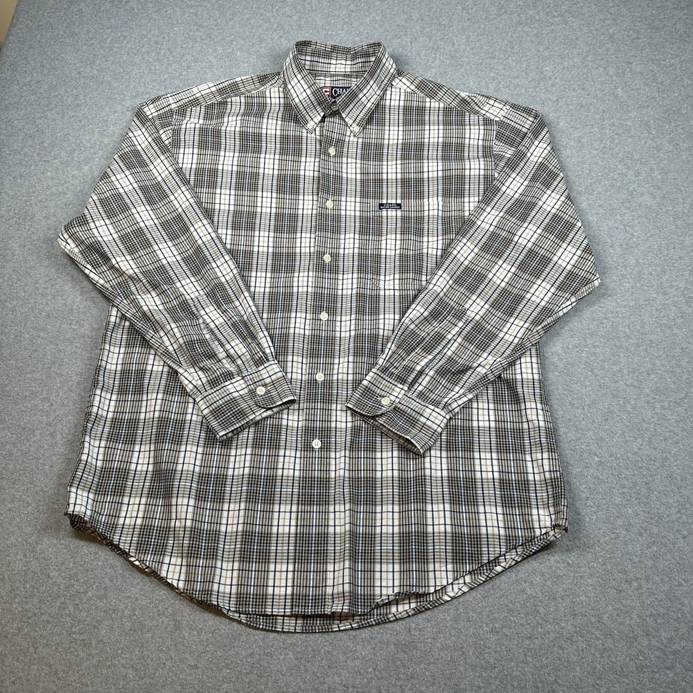 Vintage Chaps Ralph Lauren Plaid Button Down Shirt Mens Large 90s Y2K
